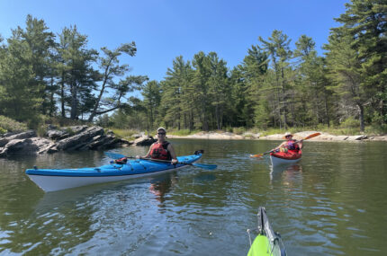 Friends out kayaking on Georgian Bay.